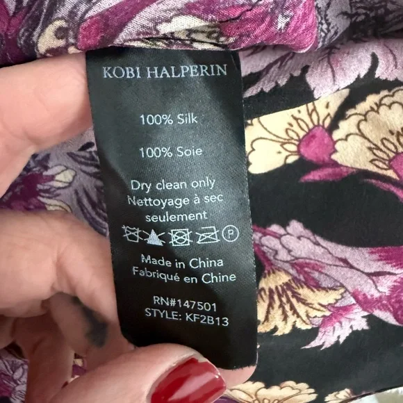 Kobi Halperin Floral Blouse - Black and Purple - Picture 7 of 16